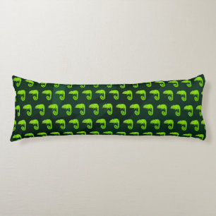 Coussins Longs Caméléon vert mignon