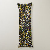 Coussins Longs Camion numérique noir blanc Motif jaune (Dos (Vertical))