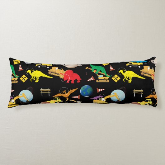 Coussins Longs Camions de construction Astronaut Dinosaures dans (Devant)
