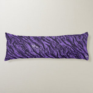 Coussins Longs Camo à rayures violettes