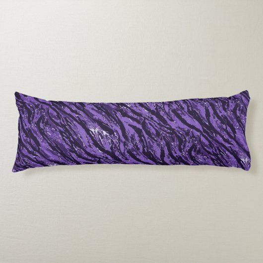 Coussins Longs Camo à rayures violettes (Devant)