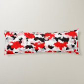 Coussins Longs Camo noir rouge noir noir Conception abstraite (Dos)