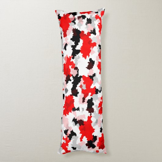 Coussins Longs Camo noir rouge noir noir Conception abstraite (Dos (Vertical))