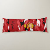 Coussins Longs Camo nommé personnalisé de rouge de pompier (Dos)