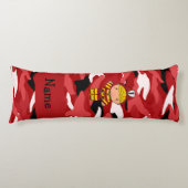 Coussins Longs Camo nommé personnalisé de rouge de pompier (Devant)