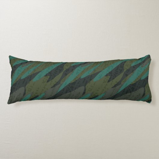 Coussins Longs Camo Vert Abstrait (Devant)