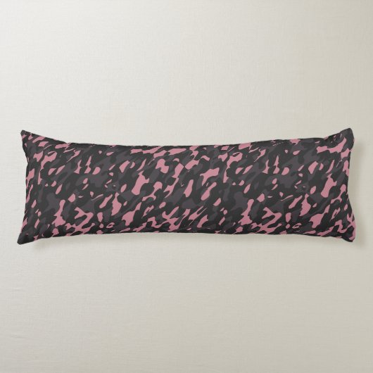 Coussins Longs camouflage abstrait rose et gris (Devant)