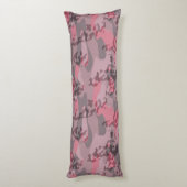 Coussins Longs Camouflage abstrait rose et mauve texturé (Dos (Vertical))