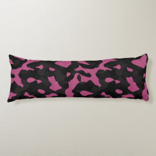 Coussins Longs Camouflage abstrait rose et noir texturé