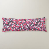 Coussins Longs Camouflage abstrait rose vif, violet et noir (Dos)