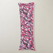 Coussins Longs Camouflage abstrait rose vif, violet et noir (Devant (Vertical))