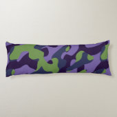 Coussins Longs Camouflage abstrait vert violet et bleu (Dos)