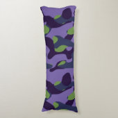 Coussins Longs Camouflage abstrait vert violet et bleu (Devant (Vertical))