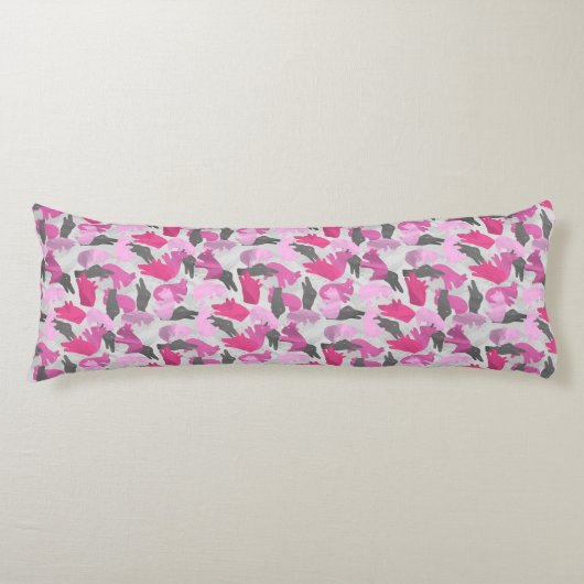 Coussins Longs Camouflage animal Silhouette rose (Devant)