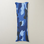 Coussins Longs Camouflage Bleu Camo Motif de l'armée (Devant (Vertical))
