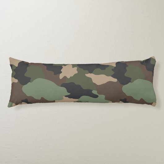 Coussins Longs Camouflage en bois Camo militaire Kaki Tan noir (Devant)