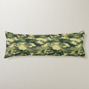 Coussins Longs Camouflage numérique en bois à 8 bits / Camo
