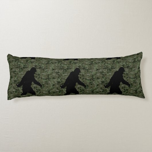 Coussins Longs Camouflage numérique en silhouette noire Sasquatch (Dos)
