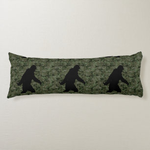 Coussins Longs Camouflage numérique en silhouette noire Sasquatch