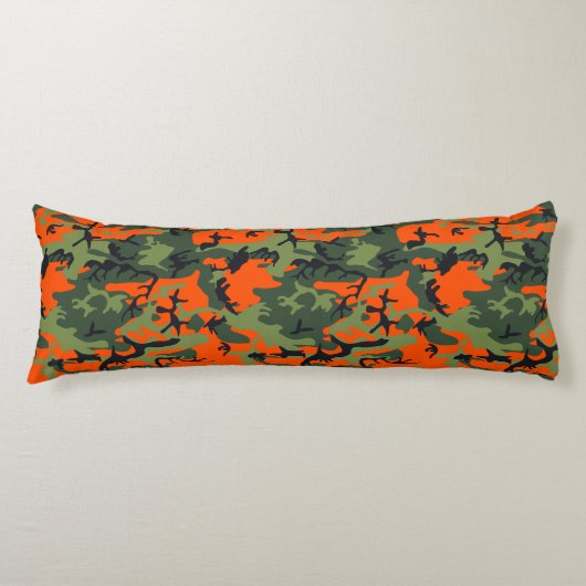 Coussins Longs Camouflage orange et vert, Militaire, Armée (Devant)