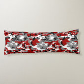 Coussins Longs Camouflage rouge et gris, Militaire, Armée (Dos)