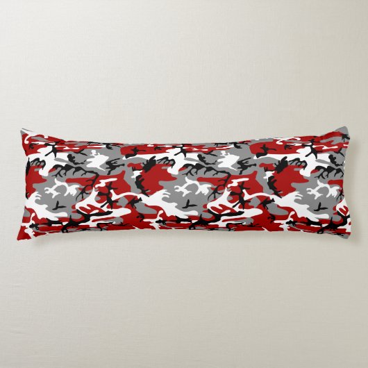 Coussins Longs Camouflage rouge et gris, Militaire, Armée (Devant)