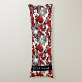 Coussins Longs Camouflage rouge et gris Votre nom Personnaliser (Devant (Vertical))