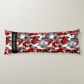 Coussins Longs Camouflage rouge et gris Votre nom Personnaliser (Devant)