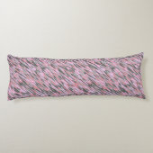 Coussins Longs camouflage vert gris et rose abstrait (Dos)