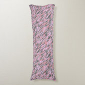 Coussins Longs camouflage vert gris et rose abstrait (Devant (Vertical))