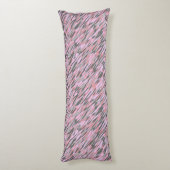Coussins Longs camouflage vert gris et rose abstrait (Dos (Vertical))