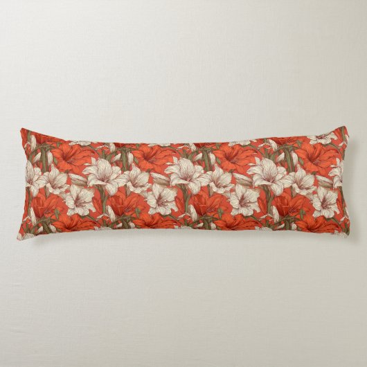Coussins Longs Canapé moderne Amaryllis Print Interior Design (Devant)