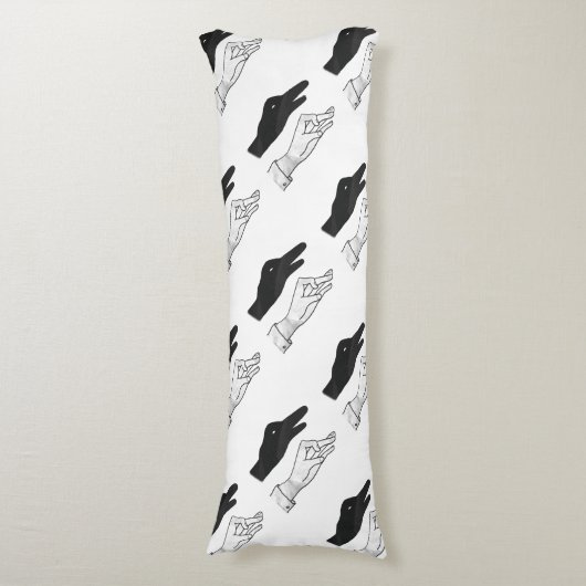 Coussins Longs Canard Silhouette main (Devant (Vertical))