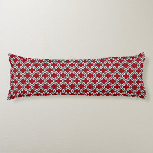 Coussins Longs Canneberge Charbon Blanc Quatrefeuille Marocain #5