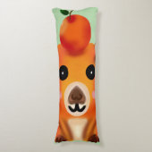 Coussins Longs Capybara Mignon et Flou avec Orange | Ar Kawaii An (Devant (Vertical))