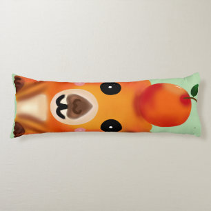 Coussins Longs Capybara Mignon et Flou avec Orange Ar Kawaii An