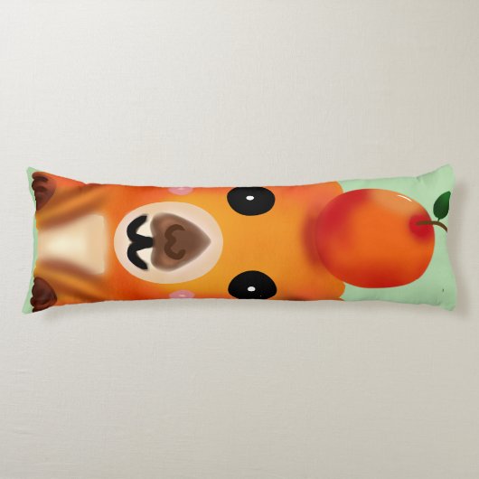 Coussins Longs Capybara Mignon et Flou avec Orange | Ar Kawaii An (Devant)