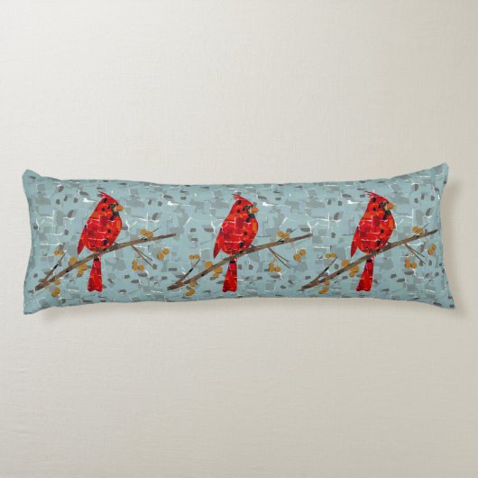 Coussins Longs Cardinal Rouge, l'oiseau de Noël (Dos)