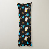 Coussins Longs Caricature de café et de beignets (Dos (Vertical))