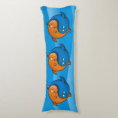 Coussins Longs Caricature de poisson Yin Yang (Devant (Vertical))