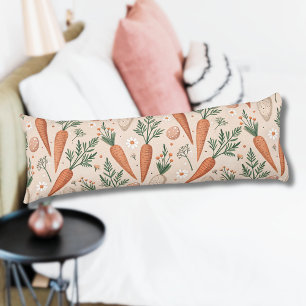 Coussins Longs Carottes élégantes vintage avec fleurs et petit œu