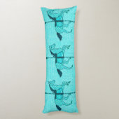 Coussins Longs Carousel Horse - Turquoise et Aqua (Dos (Vertical))