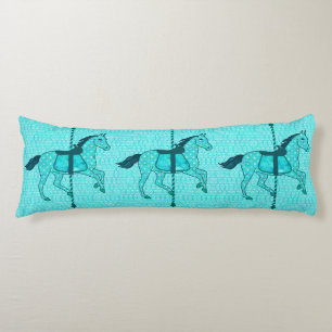 Coussins Longs Carousel Horse - Turquoise et Aqua