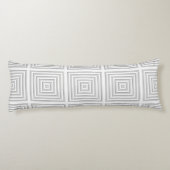 Coussins Longs Carré blanc géométrique (Dos)