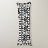 Coussins Longs Carreau marocain - blanc sur fond noir (Devant (Vertical))