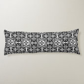 Coussins Longs Carreau marocain - blanc sur fond noir (Dos)