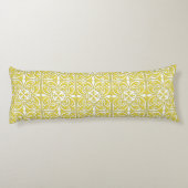 Coussins Longs Carreau marocain - jaune moutarde et blanc (Dos)