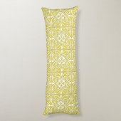 Coussins Longs Carreau marocain - jaune moutarde et blanc (Dos (Vertical))