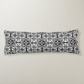 Coussins Longs Carreau marocain - noir sur fond blanc (Dos)