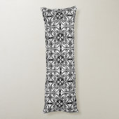 Coussins Longs Carreau marocain - noir sur fond blanc (Dos (Vertical))